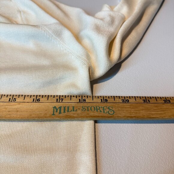 MM Lafleur Women XXL Joy Top Cream Long Sleeve Silk Jersey Knit Wide Neck Shirt - Picture 7 of 9